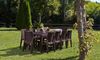 Dmora Gartentisch Abbaviva, Rechteckiger ausziehbarer EssRegal, ausziehbarer Gartentisch in Rattan-Optik, 100 % Made in Italy, 150/220x90h72 cm, Braun Bild 5