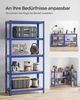 Songmics Schwerlastregale mit 5 Ablagen, Stahl / MDF, Blau, 180 x 40 x 90 cm Bild 5