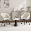 Yaheetech Polsterstuhl mit Armlehnen, 360° drehbar, X-förmiges Metallgestell, Samt, 55 x 58,5 x 82 cm, Beige Bild 2