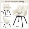 Yaheetech Polsterstuhl mit Armlehnen, 360° drehbar, X-förmiges Metallgestell, Samt, 55 x 58,5 x 82 cm, Beige Bild 3