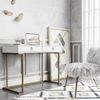 Konsolentisch >Majvi< in Weiß, MDF/Metall - 106x79x50cm (BxHxT) Bild 3
