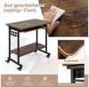 COSTWAY Computertisch, mit Rollen & Tastaturablage, platzsparend, 80x50x78cm Bild 3