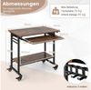 COSTWAY Computertisch, mit Rollen & Tastaturablage, platzsparend, 80x50x78cm Bild 2