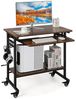 COSTWAY Computertisch, mit Rollen & Tastaturablage, platzsparend, 80x50x78cm Bild 4