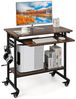 COSTWAY Computertisch, mit Rollen & Tastaturablage, platzsparend, 80x50x78cm Bild 5