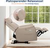 M MCombo Relaxsessel Elektrisch Verstellbar, Fernsehsessel 3 cm Wandnah, Relaxsessel Massagesessel mit Liegefunktion, TV Sessel für Enge Räume, 7063(Beigebraun) Bild 4
