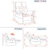 M MCombo Relaxsessel Elektrisch Verstellbar, Fernsehsessel 3 cm Wandnah, Relaxsessel Massagesessel mit Liegefunktion, TV Sessel für Enge Räume, 7063(Beigebraun) Bild 3