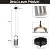 ZMH Hängelampe Esstisch Pendelleuchte Schwarz- 1 Flammig Nachtisch Hängeleuchte Rauchglas Esstischlampe Hängend G9 Pendellampe Höhenverstellbar für Wohnzimmer Schlafzimmer (ohne Leuchtmittel) Bild 4