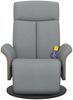 vidaXL Massagesessel mit Fußteil Hellgrau Stoff 356533 Bild 3