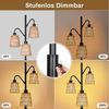 LMaxhome LED Stehlampe Boho 175CM Dimmbar Stehlampe Rattan Vintage Stehleuchte Lampenschirm, Dimmbare, LED fest integriert, Stabiles Metallmaterial und schwerer Sockel, 2700K Warmweißes Licht, mit 3-Glühbirnen-E27, 12W Lese Lampen für Schlafzimmer Büro... Bild 2
