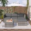 Merax Polyrattan Lounge-Sofagarnitur, Lounge-Gartenmöbel, Couchgarnitur mit Sitz- und Rückenkissen, Lounge-Tisch , Grau Bild 5