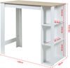 Bartisch Danderyd 120x60x106 cm mit 3 Ablagefächern Weiß/Eicheoptik [en. casa] Bild 3