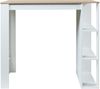 Bartisch Danderyd 120x60x106 cm mit 3 Ablagefächern Weiß/Eicheoptik [en. casa] Bild 5