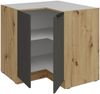 Küchen Eckunterschrank 90x90 cm Küche ARIA Graphite ultra matt + Eiche Artisan matt, hochwertige Fronten mit Anti Fingerprint Beschichtung Küchenzeile Küchenblock Bild 3