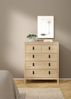 Dmora Kommode Nicholas, Mehrzweckkommode, Schlafzimmerkommode, Schrank mit Schubladen, 82x38 h99 cm, Eiche Bild 2