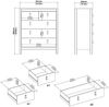 Dmora Kommode Nicholas, Mehrzweckkommode, Schlafzimmerkommode, Schrank mit Schubladen, 82x38 h99 cm, Eiche Bild 3