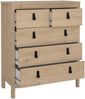Dmora Kommode Nicholas, Mehrzweckkommode, Schlafzimmerkommode, Schrank mit Schubladen, 82x38 h99 cm, Eiche Bild 4