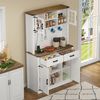 Flieks Küchenbuffet mit LED-Beleuchtung, Steckdosen und Haken (1-St, B100/T40/H172 cm) Hochschrank Küchenschrank Geschirrschrank mit verstellbare Ablagen Bild 1