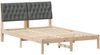 vidaXL Bettgestell mit gepolstertem Kopfteil Braun 135 x 190 cm 878830 Bild 2