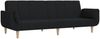 vidaXL Schlafsofa 2-Sitzer mit 2 Kissen Schwarz Stoff 375871 Bild 2