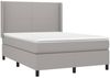 vidaXL Boxspringbett mit Matratze Hellgrau 140x200 cm Stoff, Härtegrad: H2 [3131273] Bild 3