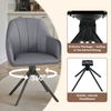 HawthyHome Polsterstuhl 360° drehbar mit Armlehne und Metallbeinen, 4-Fußstuhl (4 St), Moderner Küchenstuhl Esszimmerstuhl für Wohnzimmer & Büro Bild 4