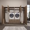 Roomart Waschmaschinenschrank SERIE-III Schrankwand 254 cm – 2 Geräte, Soft-Close | • Eiche Bild 5