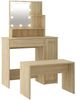 vidaXL Schminktisch-Set mit LED Sonoma-Eiche Holzwerkstoff 3114117 Bild 2