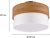 Deckenleuchte SEASONS Holzlampe mit Stoffschirm Weiß, Ø 30cm Bild 4