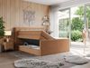 Boxspringbett KING VELEN, Doppelbett mit Multipocket-Matratze, Polsterbett mit Kopfstütze - 180x200 - Orange Stoff - H3 Bild 2