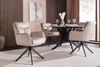 Drehbarer Stuhl ATHENA beige Samt Armlehnen Esszimmer Taschenfederkern Metall Bild 4