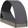 vidaXL Sonnenliege mit Runddach Grau 211x57x140 cm Poly Rattan 319643 Bild 2