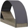 vidaXL Sonnenliege mit Runddach Grau 211x57x140 cm Poly Rattan 319643 Bild 3
