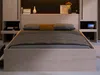 Vente-unique - VELONA Bett Holz, Platte SchwarzBeige - B 243 cm x H 202,8 cm x L 265,2 cm Bild 4
