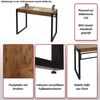 Konsolentisch HWC-L53, Telefontisch Arbeitstisch Beistelltisch Ablagetisch, Metall 80x100x54cm ~ Marmor-Optik grau Bild 2