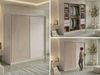 Schwebetürenschrank LUMOS in Kaschmir inkl. Innenausstattung, mit Lamellen-Optik, Aristan-Eiche, Breite 200 cm, moderner Kleiderschrank - mit Schubladen Bild 2