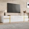 TV-Schrank mit Hochglanz-Oberfläche & 4 Schubladen, 180 x 40 x 38 cm, Weiß Bild 3