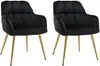 Vente-unique - PEGA Stuhl Samt Schwarz - B 62 cm x H 78 cm x L 58,5 cm Bild 2