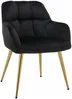 Vente-unique - PEGA Stuhl Samt Schwarz - B 62 cm x H 78 cm x L 58,5 cm Bild 4