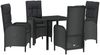 vidaXL Garten Essgruppe mit Kissen 5 pcs Schwarz Poly-Rattan 3380114 Bild 2