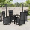 vidaXL Garten Essgruppe mit Kissen 5 pcs Schwarz Poly-Rattan 3380114 Bild 4