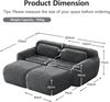 2-Sitzer Modulsofa H 73 x T 204 x B 179 cm aus Plüsch mit 2 Ottomanen, montagefrei, flexibel kombinierbar Bild 5