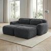 2-Sitzer Modulsofa H 73 x T 204 x B 179 cm aus Plüsch mit 2 Ottomanen, montagefrei, flexibel kombinierbar Bild 3