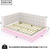 Merax Daybett Doppelbett Polsterbett 160x200cm mit USB & LED, Tagesbett Schlafsofa mit Lattenrost, Gästebett Funktionsbett, Samt, beige Bild 4