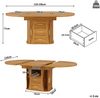 Ausziehbarer Beistelltisch MDF in Walnuss, 118-158 x 118 x 77 cm, mit Stauraum und Klappmechanismus Bild 5