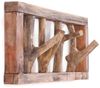 DESIGN DELIGHTS RUSTIKALE WANDGARDEROBE Limb | 45x23x~10-13 cm (BxHxT), Treibholz | Hakenleiste | Farbe: 01 Natur-Vintage Bild 4