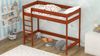 WNM Group Hochbett HUBI - Kinderbett mit Rausfallschutz und Lattenrost - Jugendbett aus Massivholz & Holz-Platte - 140x70x160 - Palisander Bild 4