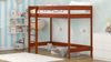 WNM Group Hochbett HUBI - Kinderbett mit Rausfallschutz und Lattenrost - Jugendbett aus Massivholz & Holz-Platte - 140x70x160 - Palisander Bild 3