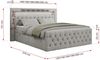 Boxspringbett, Stauraumbett mit Bettkasten, LED - GOLD-9 - 120x200cm - Hellgrau Stoff - H3 Bild 5