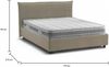 Dmora Geras Doppelbett, Bettkasten mit Stoffbezug, 100 % Made in Italy, Öffnung vorne, inklusive Matratze 160 x 200 cm, Taupe Bild 3